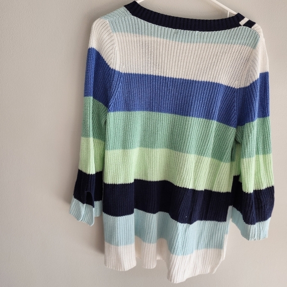 Striped V-Neck Sweater - Picture 2 of 3